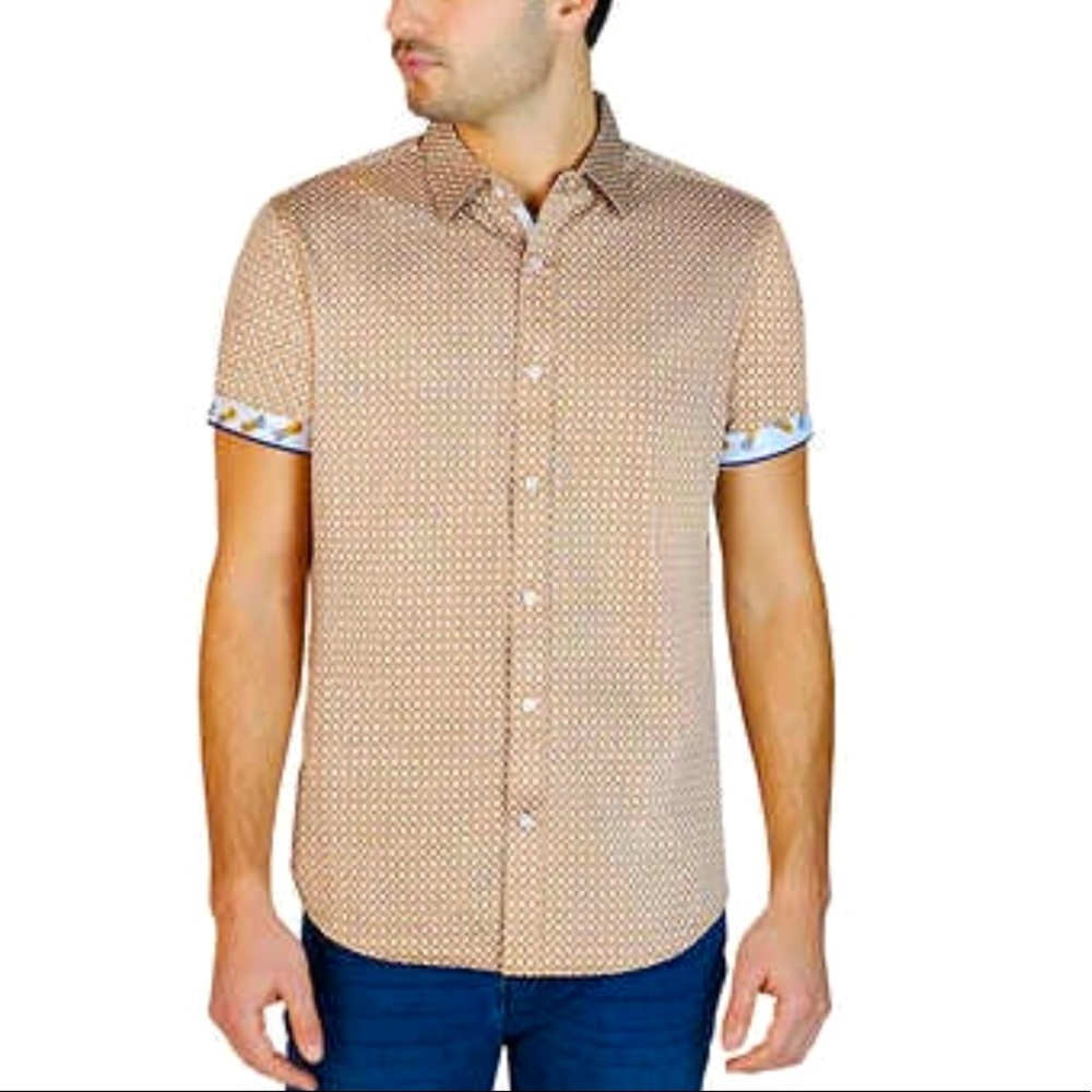 Tahari Men’s Short Sleeve Causal Woven Shirt